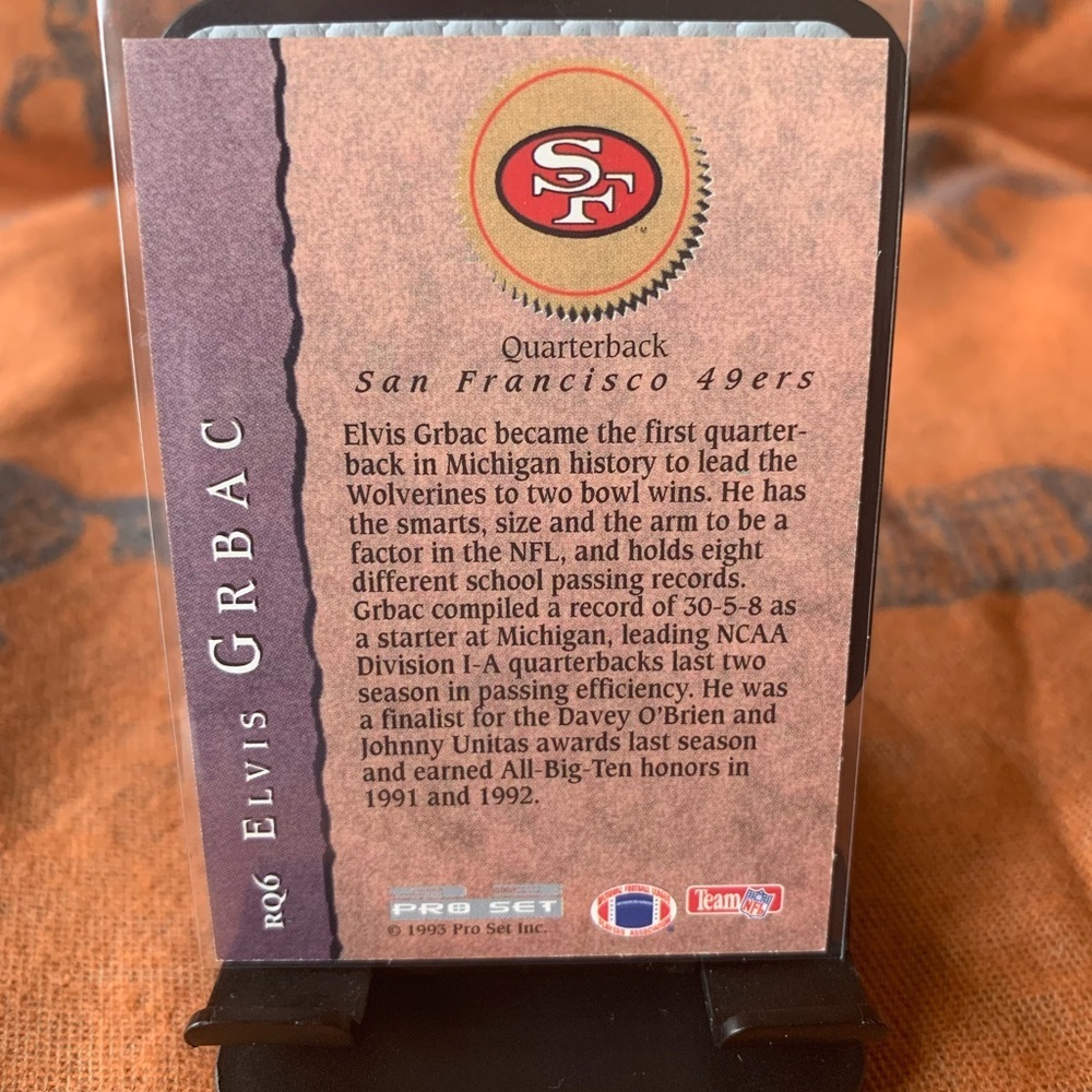 Elvis Grbac Rookie Quarterback Card - Picture 4 of 4